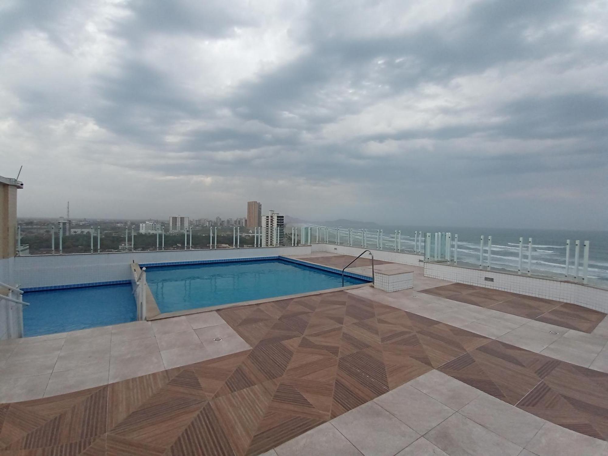 Predio Com Piscina Na Cobertura Frente Ao Mar, Apartamento Para Ate 6 Adultos E 3 Criancas Ate 8 Anos, Churrasqueira Na Sacada, Wi-Fi Gratis, Nao Oferecemos Roupas De Cama E Banho, 1 Vaga De Garagem, Na Praia Grande-Vila Mirim Exterior foto